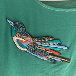 Beautiful soft MaxMara beaded bird tee